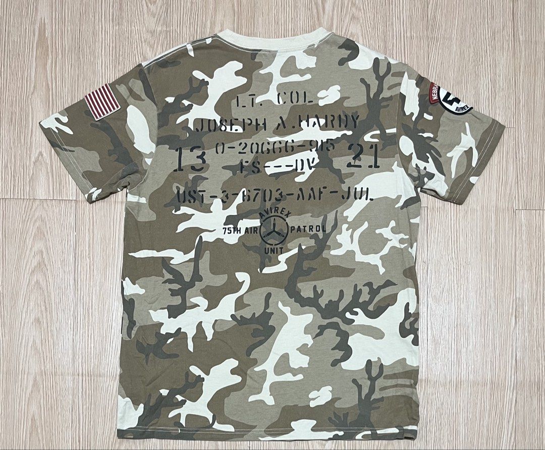 AVIREX - Air Patrol Unit - Desert/multi cam Camouflage Pattern - Tee (Category: Tshirts & Polo Shirts ) located in Taguig. Submitted by chicpicked (Listing ID 1468343361, Image 2). Description: AVIREX - Air Patrol Unit - Desert/multi cam Camouflage Pattern - Tee Authentic Good as new No flaws Large 1,500.
