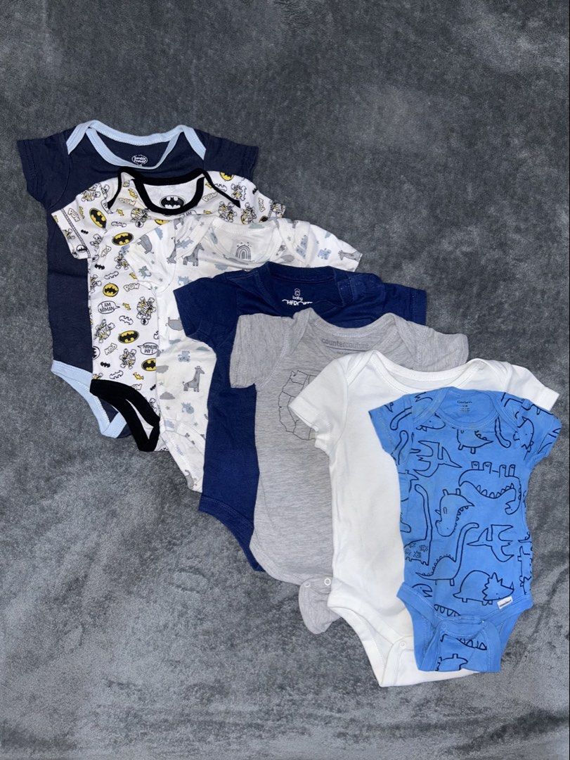 Baby Clothes Bundle - 19pcs (Carter’s, Gerber’s, Peanuts, Batman…) (Category: Babies & Kids Fashion) located in Subic. Submitted by madame_donut (Listing ID 1468410596, Image 2). Description: - Newborn to infant - Carter’s, Peanuts, Batman, Gerber’s, etc… - Well-maintained (some needs washing with stain).