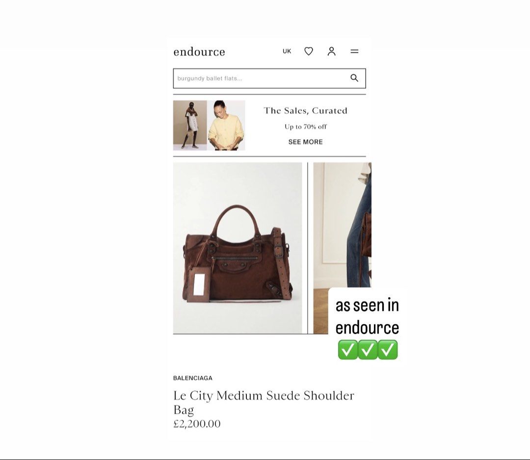 BALENCIAGA LE CITY MEDIUM SUEDE BAG (Category: Luxury Bags & Wallets) located in Manila. Submitted by grabmybags (Listing ID 1468335701, Image 2). Description: PLS READ BELOW DETAILS ⬇️⬇️⬇️ I will not entertain questions included in below info! (make reading a habit) ALL AVAILABLE! ON HAND! SOLD ITEM = DELETED NOT OPEN FOR SWAP Self-Authentication Recommended Images are of actual item for sale‼️ Refrain from asking more pictures ❌ * No Major flaw