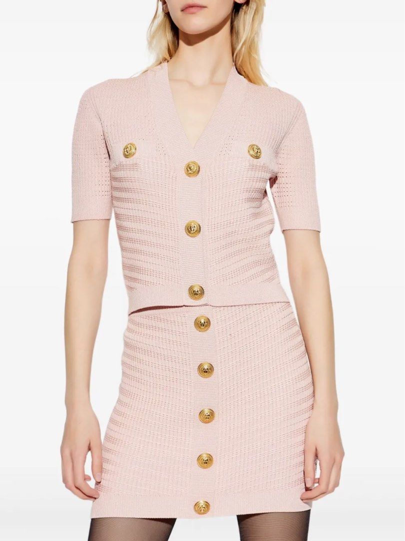 Balmain knitted top (Category: Luxury Apparel) located in Koronadal. Submitted by southstyle97 (Listing ID 1468420664, Image 1). Description: ▫️B@lmain Knitted top Small Excellent Baby pink P450.