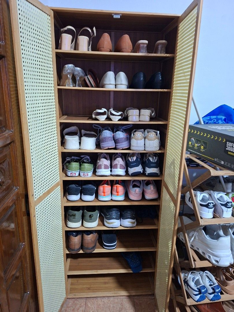 Bamboo Shoe Cabinet with 11 layers (Category: Shelves, Cabinets & Racks) located in Quezon City. Submitted by pauleenvenus (Listing ID 1468399282, Image 2). Description: Dimension: Length - 59cm Wodth - 32cm Height - 160cm ❌️NO COD❌️ ❕️STRICTLY PAYMENT FIRST❕️ MOP: BDO, BPI, Maribank or Gcash Book your own Lalamove rider AFTER payment Loc: Don Antonio South Gate, QC .