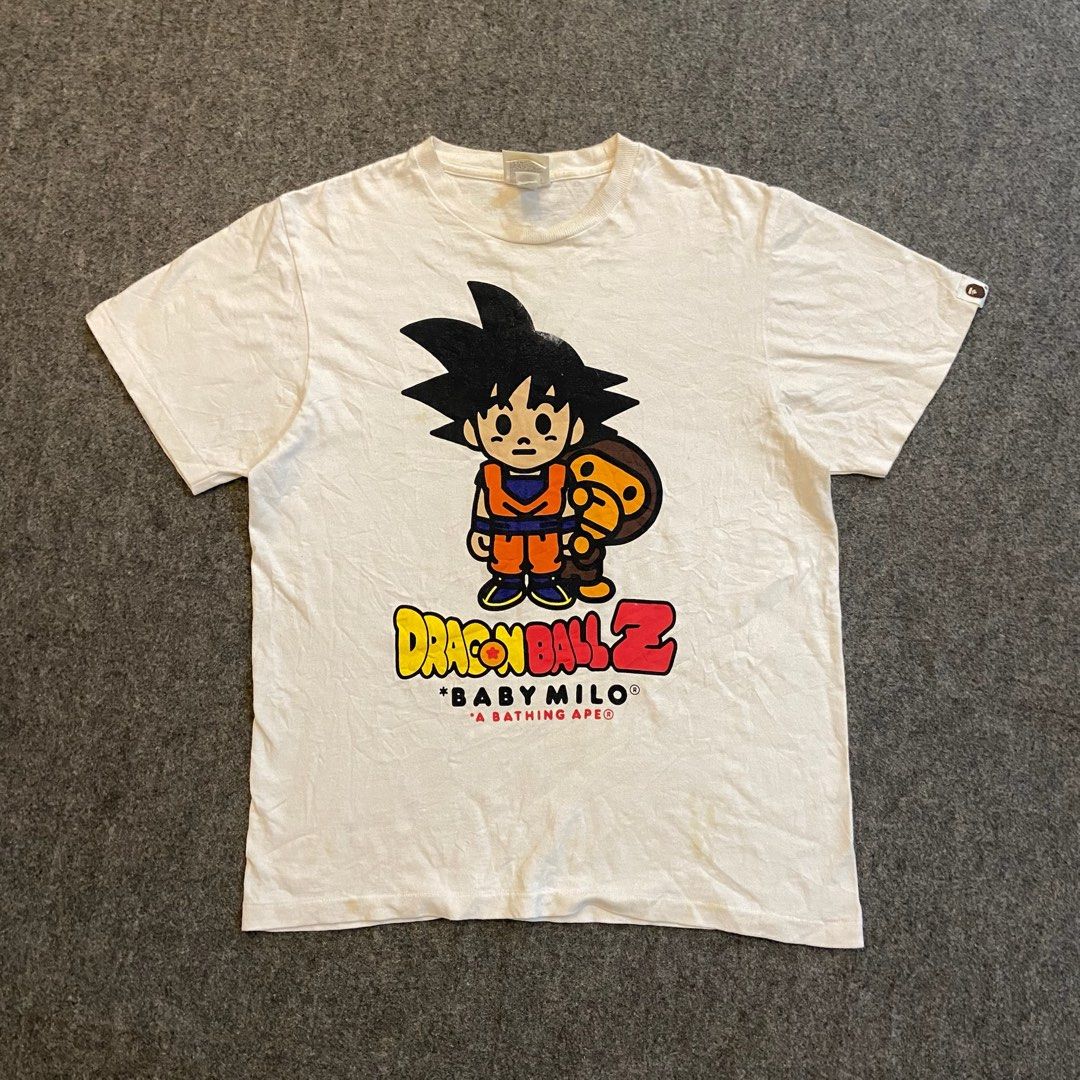 Bape Dragonball Tee (Category: Tshirts & Polo Shirts ) located in Mabalacat. Submitted by alternativegooods (Listing ID 1468447517, Image 1). Description: Measurements (inches) width length ★ Color may vary slightly due to lighting. ★ Manage your expectations, these are pre-loved/thrifted items. ★ Ship via J&T Express & Lalamove..