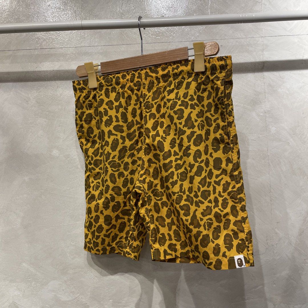 Bape Leopard nylon short (Category: Shorts) located in Manila. Submitted by walter_wt (Listing ID 1468435643, Image 2). Description: Bape leopard nylon short -Small Dimension- Waistline- 30 to 32 Length- 17 -Missing main tag No issue .
