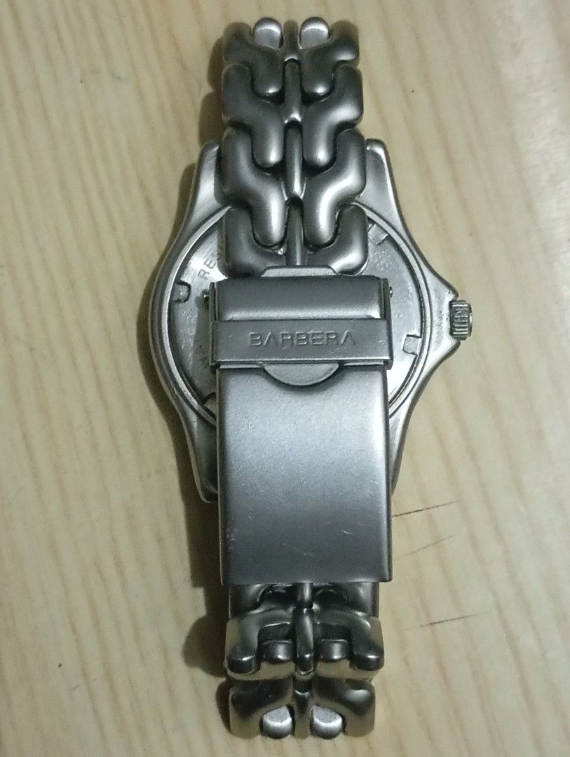 Barbera (Category: Men's Watches) located in Las Pinas. Submitted by quick_deals_great_finds2 (Listing ID 1468435298, Image 3). Description: Original good working condition Quartz with battery 38mm fits wrist 7 inches.