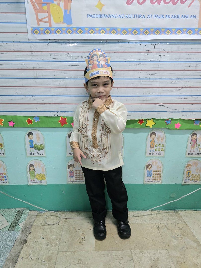 Barong for kids FOR RENT (Category: Babies & Kids Fashion) located in Las Pinas. Submitted by sircsarchives (Listing ID 1468328172, Image 2). Description: Fits up to 4-8 years old Slacks included with Philippine flag .