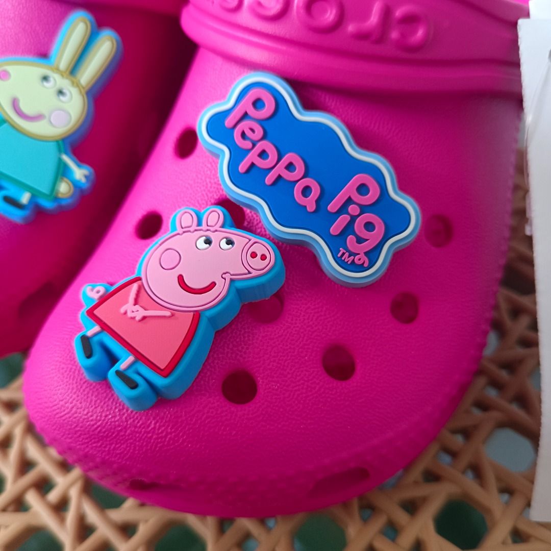 Basic Crocs OEM/AUP (Category: Babies & Kids Fashion) located in Caloocan City. Submitted by zizomama0509601 (Listing ID 1468389365, Image 2). Description: Basic Fuchsia Pink Peppa Pig jibbitz included.