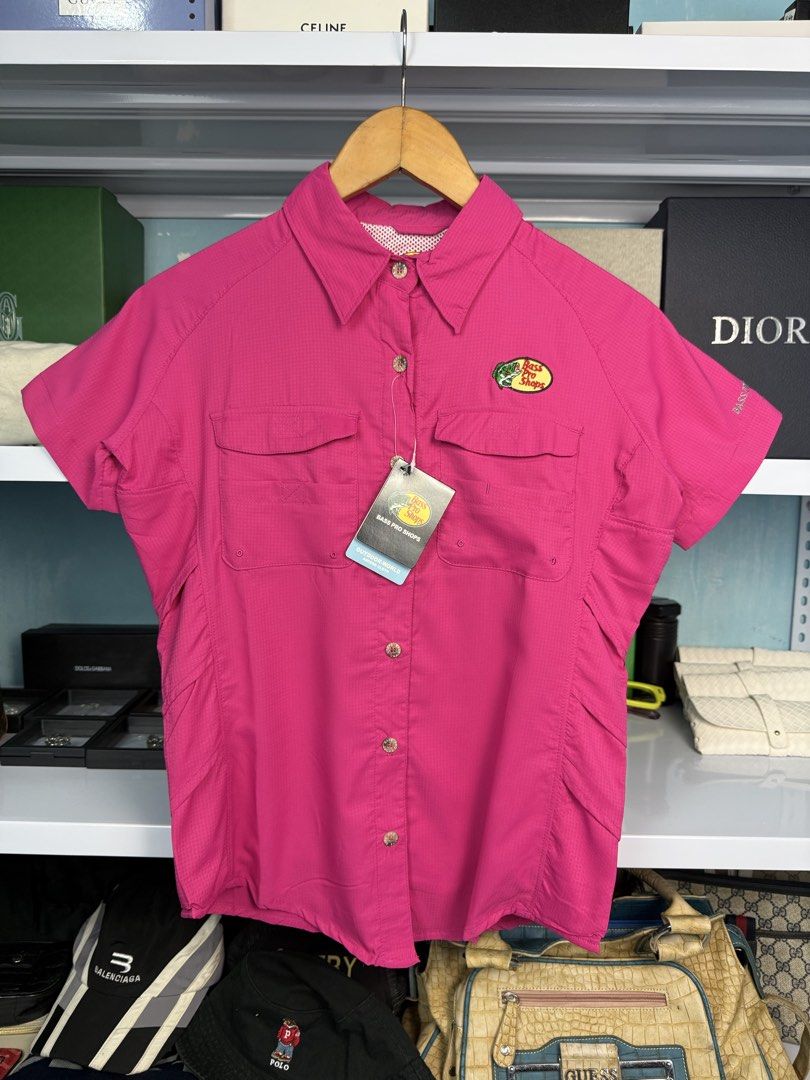 BASS PRO (Category: Activewear) located in Quezon City. Submitted by generalmerchandiseph (Listing ID 1468463787, Image 2). Description: - BAS PRO FISHING BUTTON DOWN POLO - NYLON BREATHABLE MATERIAL - MESH LINING INSIDE / PINK COLORWAY - 18.5 X 23L DIMENSIONS - SMALL-MEDIUM WOMENS BEST FIT - BRANDNEW WITH HANGTAG - WASHED AND READY TO WEAR 🫧 .