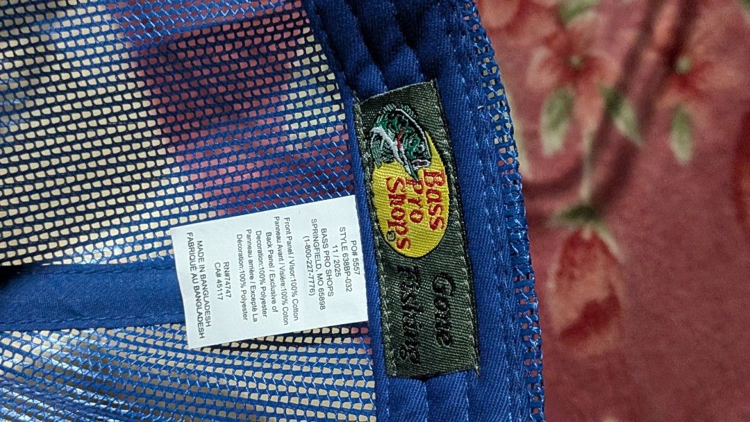 Bass Pro Shops Trucker Hat (Category: Caps & Hats) located in Manila. Submitted by fiasuncion (Listing ID 1468499552, Image 2). Description: Price: Less ₱100 (in total price) if you get both Colors: Bright Blue & Navy Blue Condition: Brand new, imported from the US, with original tags attached and stored in protective plastic casing Design: Screen-printed logo on the front.