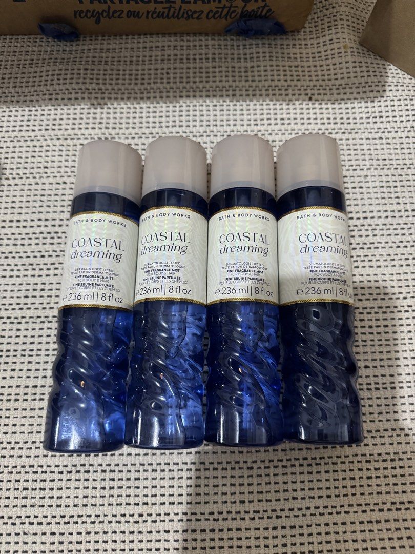 Bath & Body Works Coastal Dreaming (Category: Fragrance & Deodorants) located in Bulacan. Submitted by mykakarizza (Listing ID 1468338794, Image 1). Description: Coastal Dreaming is a woody aquatic summer fragrance released by Bath & Body Works in 2026. It blends salty marine facets and warm woods with a soft, clean sweetness. 1pc - ₱450 3pcs up ₱400!!! Add on: Paperbag 50 🍁100% ORIGINAL FROM CANADA🍁.