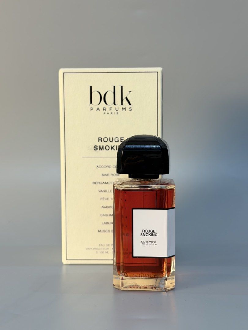 BDK Rouge Smoking (Category: Fragrance & Deodorants) located in Caloocan City. Submitted by champagnepapi.wind (Listing ID 1468457158, Image 1). Description: Few spray missing Complete Properly stored.