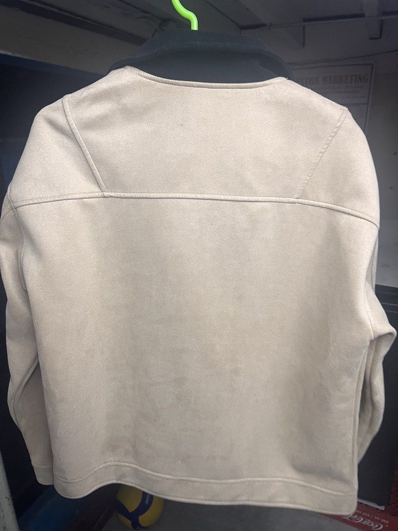 Beige Suede Jacket with Black Collar (Category: Coats, Jackets and Outerwear) located in Manila. Submitted by delacruzjo33043 (Listing ID 1468427300, Image 3). Description: Suede Jacket Large and fits perfectly for 5'10 guy Perfectly good condition Negotiable .