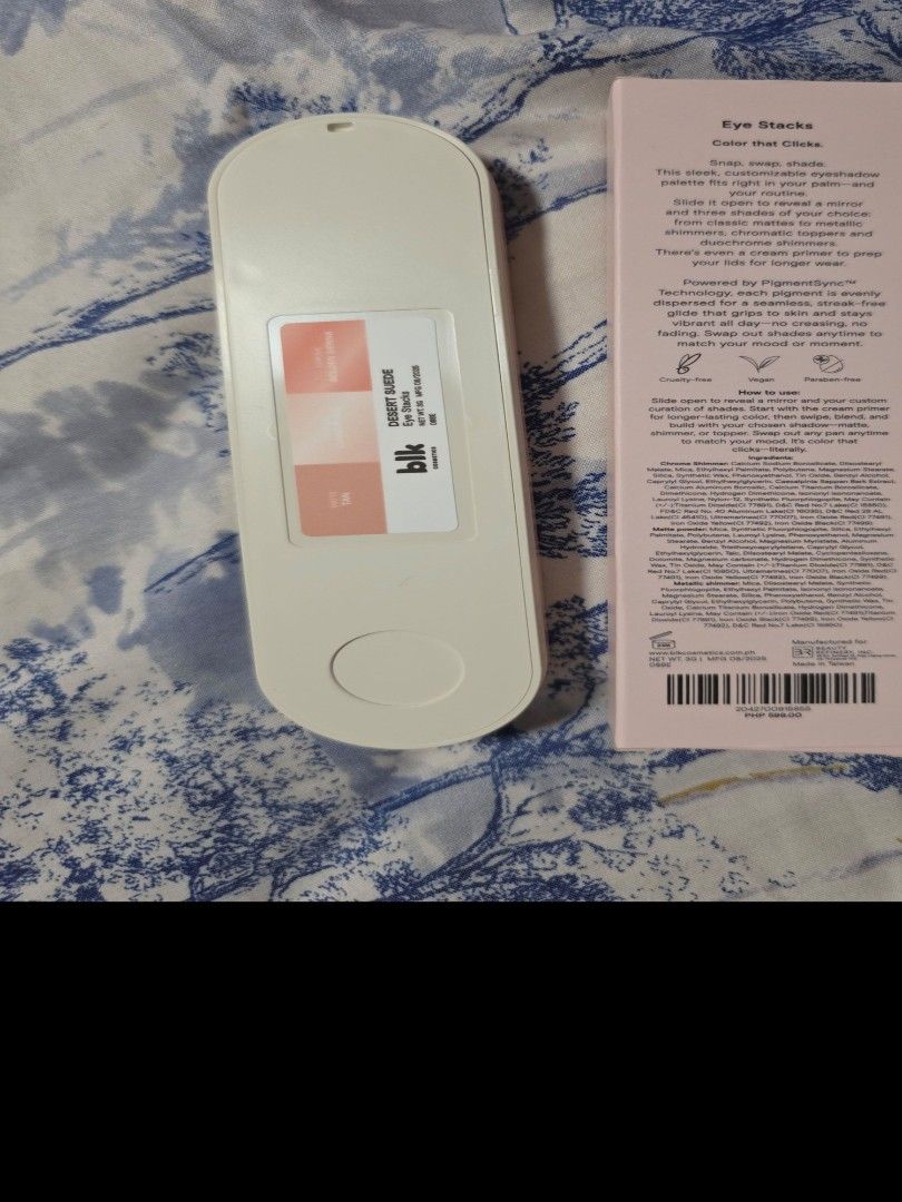 blk cosmetics eye stacks(desert suede) (Category: Makeup) located in Meycauayan. Submitted by ninyaaa (Listing ID 1468355299, Image 3). Description: - Includes box - Only used once to swatch the shade - RFS - wrong shade.