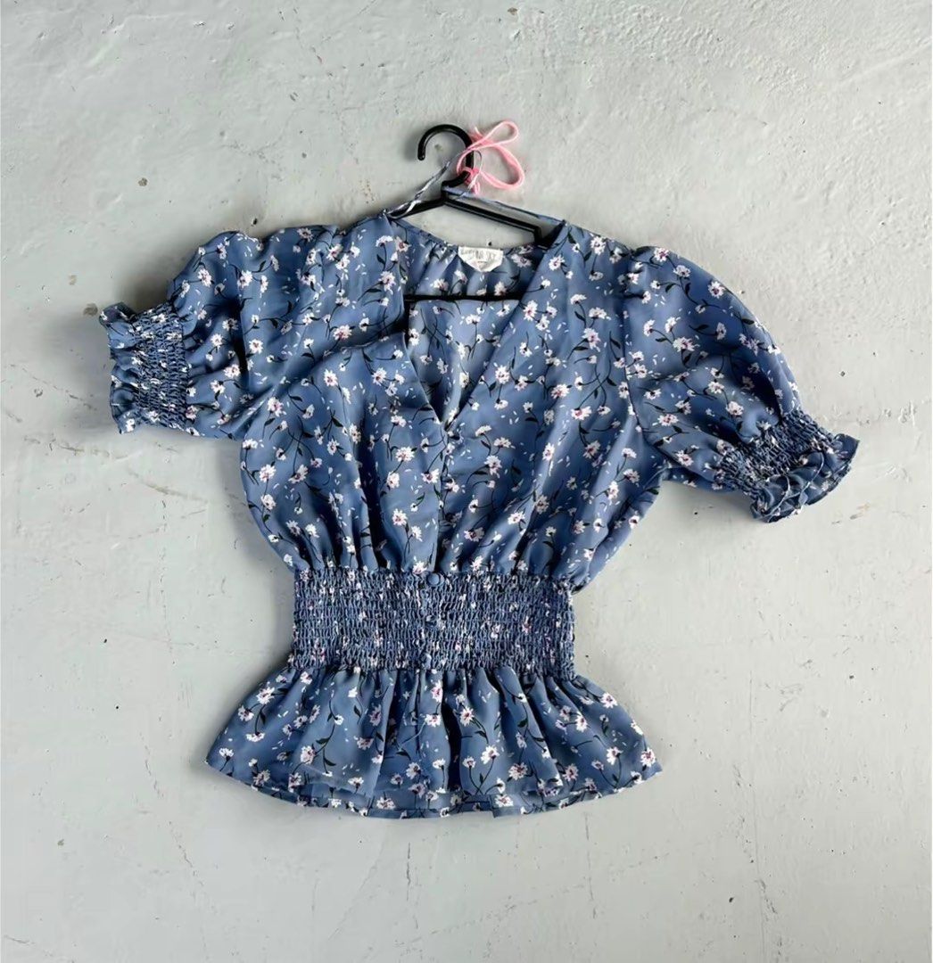 Blue Vietnam Smocked Vneck Top (Category: Blouses) located in Pinamalayan. Submitted by _dragonfly (Listing ID 1468458940, Image 1). Description: .