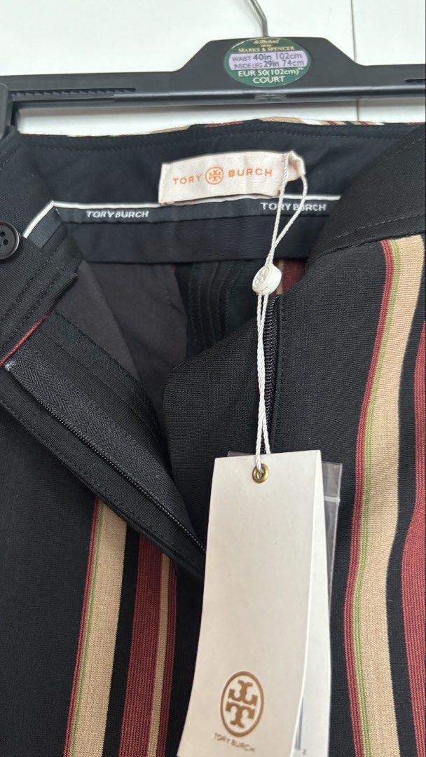 [BNWT] Tory Burch Striped Pant (Category: Other Bottoms) located in Manila. Submitted by shopgirl17 (Listing ID 1468314391, Image 2). Description: Tory Burch Striped Pants - brand new with tags - original - size: US 4 - RFS: doesn’t fit me; too big - SRP: P30,000 (selling at P25,000).