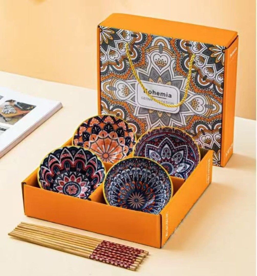 Bohemian Design Ceramic Bowl Gift Set (Category: Dinnerware & Cutlery) located in Manila. Submitted by onlineshoppersph (Listing ID 1468445524, Image 1). Description: 4pcs Bowls ₱199 4pcs Bowls + 4 Spoon ₱220 Pick Up: 999 mall phase 2 Pwede CASH ON DELIVER via LALAMOVE (shoulder nyo FEE lalamove) Resellers are welcome PM for inquiries Contact: 09393157931 #fypシ #fypchallenge #fypviralシ #highlight #highlightseveryone #gamitsakusina #GAMITSABAHAY #