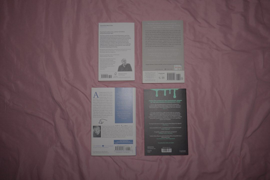 BOOKS FOR SALE (Category: Storybooks) located in Batangas. Submitted by miuparfait (Listing ID 1468413612, Image 2). Description: 4 BOOKS 1 POST 1. I PAINT WHAT I SEE BY PHILIP GUSTON ₱350 2. ON EARTH WE’RE BRIEFLY GORGEOUS SOLD 3. THE UNBEARABLE LIGHTNESS OF BEING ₱200 4. HUMAN ACTS SOLD BATANGAS GOTYME & JNT.