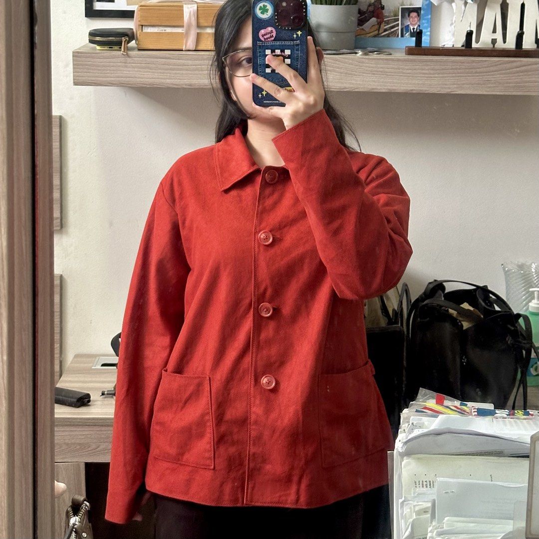 Boxy Suede Button-Down Jacket/Coat (Category: Coats, Jackets and Outerwear) located in Cainta. Submitted by yayitsianm (Listing ID 1468327218, Image 3). Description: gorgeous! medium on tag, can fit medium-large.