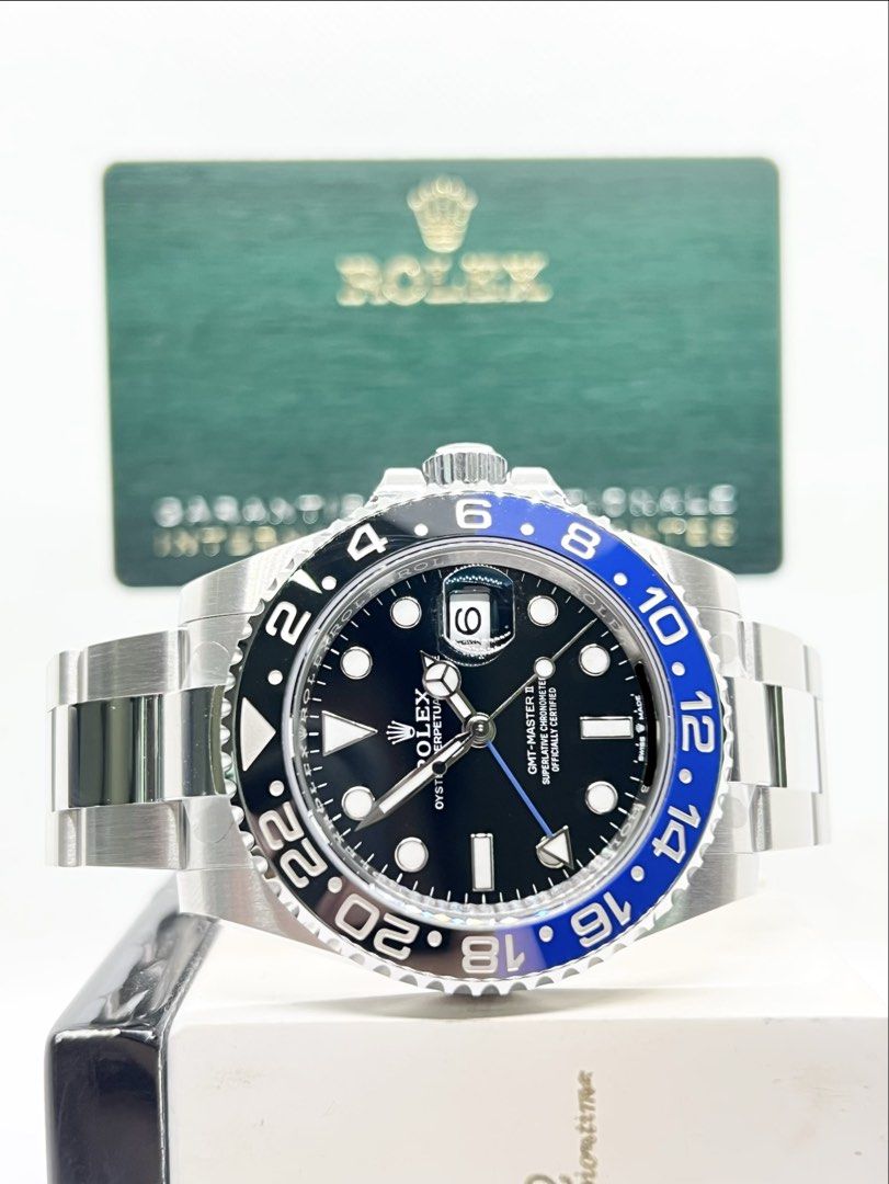 Brand New Rolex Oyster Gmt Master II 126710BLNR “Batman” Black Dial Automatic Steel Casing Bracelet ( Oct 26 ) (Category: Watches) located in Singapore. Submitted by brightime (Listing ID 1468327345, Image 1). Description: Brand New Rolex Oyster Gmt Master II 126710BLNR “Batman” Black Dial Automatic Steel Casing Bracelet ( Oct 26 ) ** Brand New ** ** Stickers Removed By AD ** Model : 126710BLNR Also known as : Oyster Gmt Master II “Batman” Case s