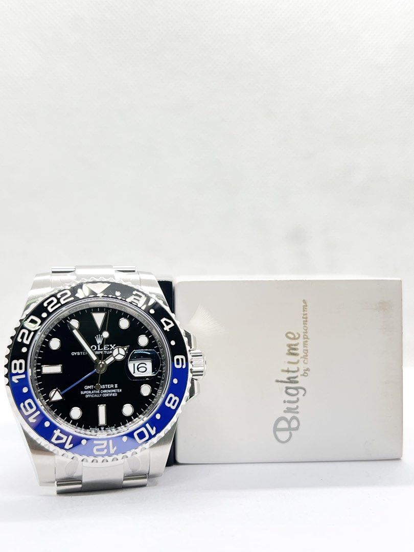 Brand New Rolex Oyster Gmt Master II 126710BLNR “Batman” Black Dial Automatic Steel Casing Bracelet ( Oct 26 ) (Category: Watches) located in Singapore. Submitted by brightime (Listing ID 1468327345, Image 3). Description: Brand New Rolex Oyster Gmt Master II 126710BLNR “Batman” Black Dial Automatic Steel Casing Bracelet ( Oct 26 ) ** Brand New ** ** Stickers Removed By AD ** Model : 126710BLNR Also known as : Oyster Gmt Master II “Batman” Case s