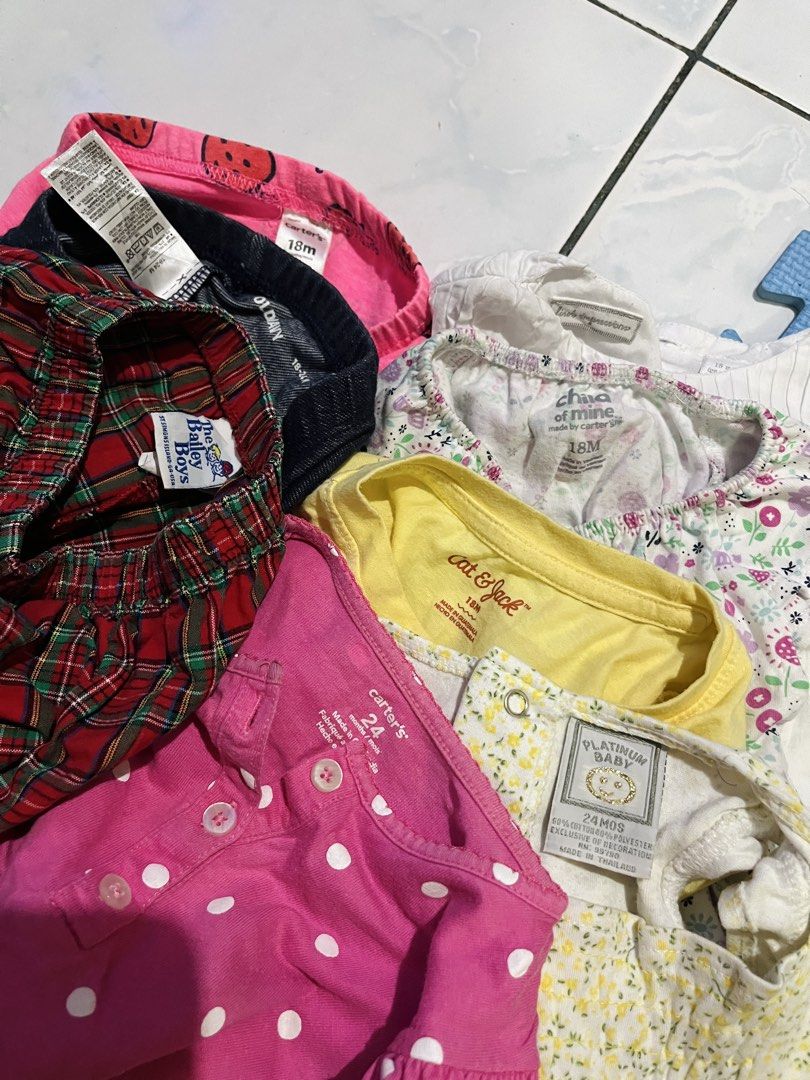 Branded Tops & Bottoms Take All (Category: Babies & Kids Fashion) located in Rizal. Submitted by nwndprlvdbyurs (Listing ID 1468417002, Image 3). Description: Good for 12-24m For take all 15pcs plus 5 items free Decluttering.