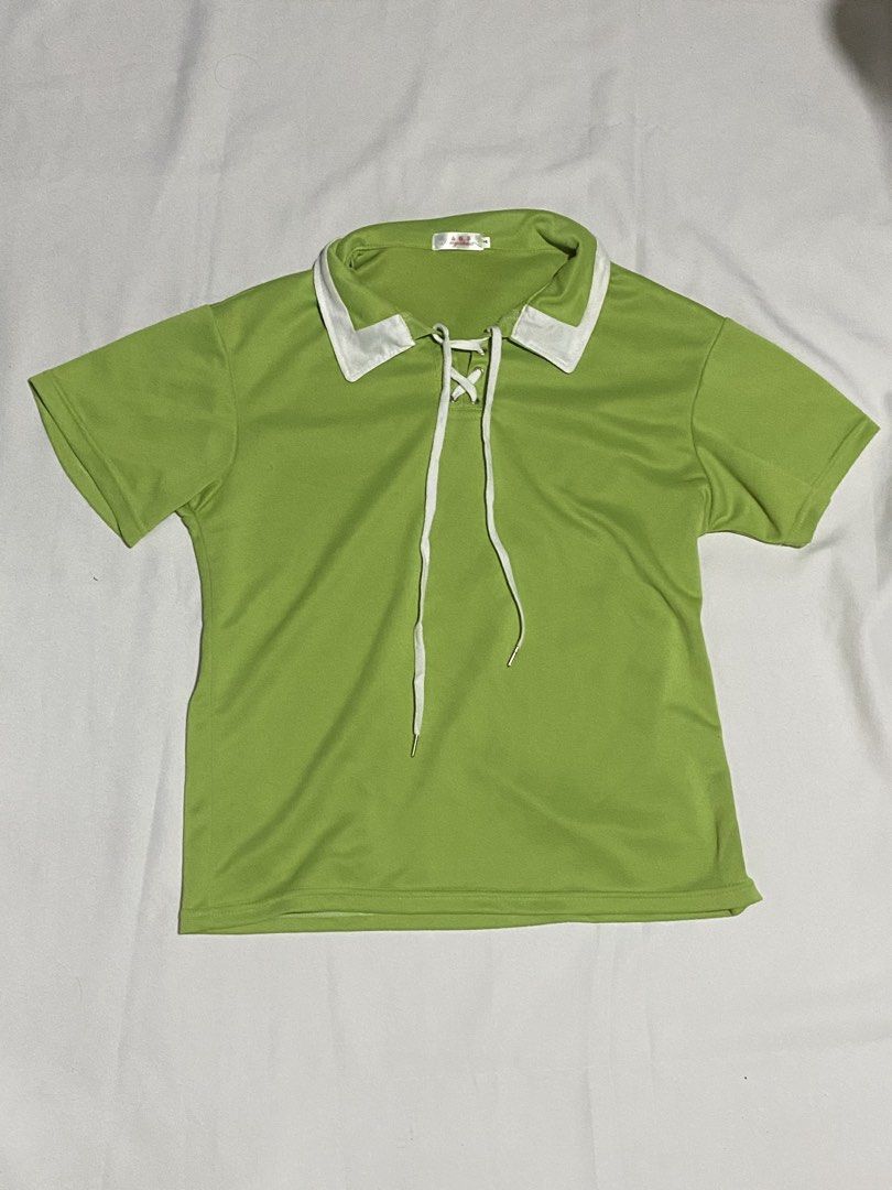 Brat Green Polo with Lace (Category: Tshirts & Polo Shirts ) located in Makati City. Submitted by weirdshopping (Listing ID 1468297258, Image 1). Description: Selling pre-loved clothes! DETAILS: ~ All items are in good condition. - BRANDED - All clothes are sanitized before delivery. ~ Mode of Payment: Cash & Gcash - Available for delivery c/o by costumer: Lalamove, Grab, Angkas ~ Location: Guadalupe Viejo, Makati ~ FOR meet up, pick up, & delive