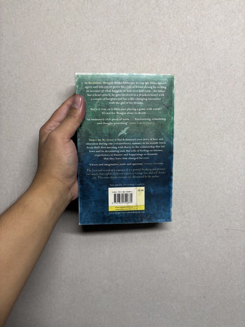 Breaktime and Dance on My Grave by Aidan Chambers (Category: Storybooks) located in Cabuyao City. Submitted by john.sellsthings (Listing ID 1468392004, Image 3). Description: - Title: Breaktime & Dance on My Grave by Aidan Chambers - Format: 2-in-1 volume (Definitions, ISBN 978-1-862-30288-4) - Author: Aidan Chambers - Condition: Pages have yellowing from age, light wear around the cover edges, but the spine is fully intact - Perfect for literatu