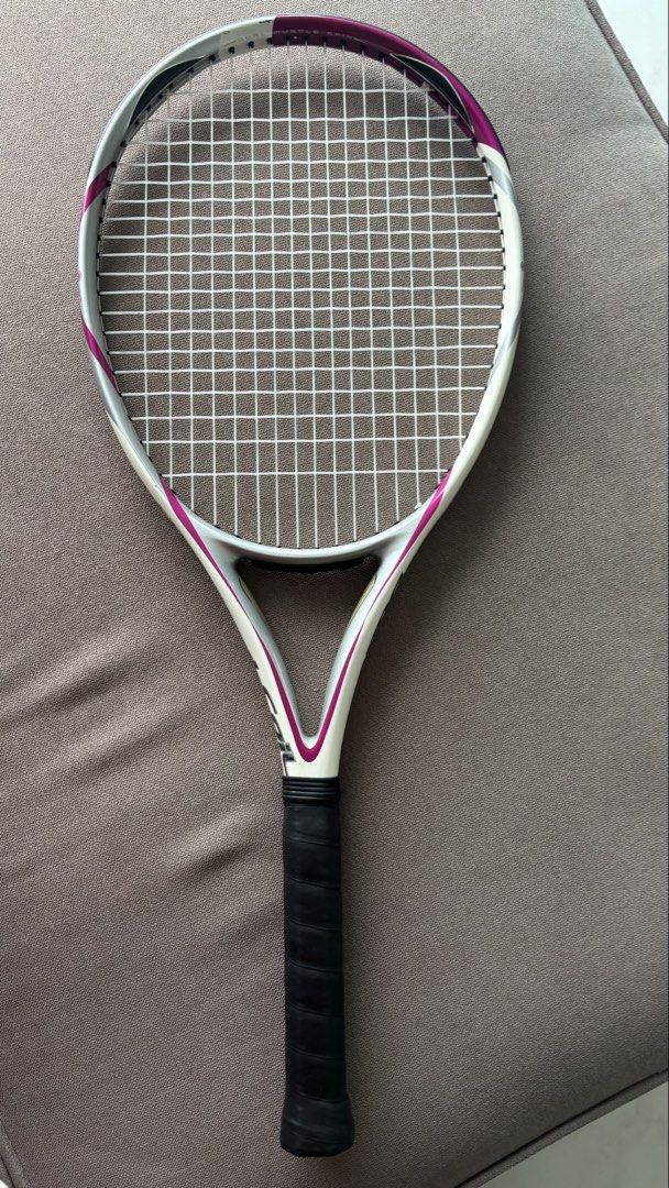 Bridgestone Dual Coil 2.65 Tennis Racket (Category: Racket and Ball Sports) located in Manila. Submitted by shopgirl17 (Listing ID 1468330558, Image 1). Description: Bridgestone Dual Coil 2.65 Tennis Racket - Like New - Face area - 110inch - Balance - 345mm - String pattern - 16/19 - Rcmd tension - 50 - Length - 27.25 inch - Weight - 265g.