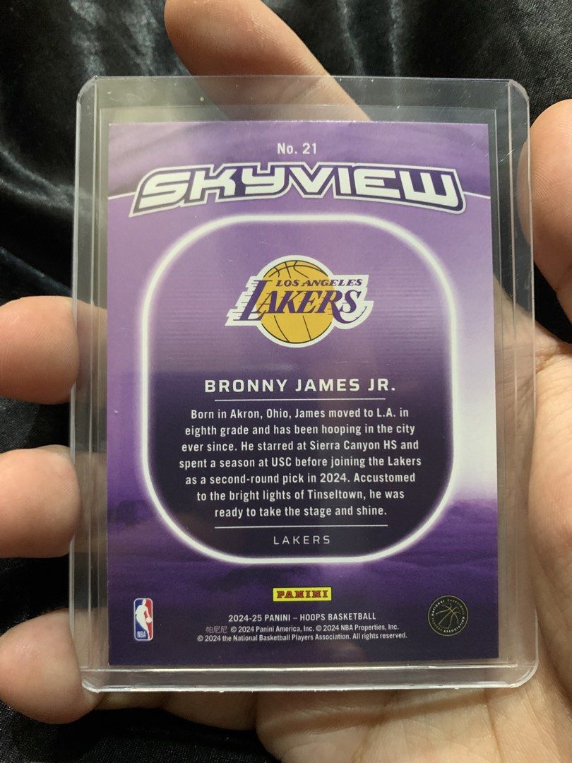 Bronny James Jr. NBA Hoops Skyview Holo (Category: Raw Singles) located in Baguio. Submitted by deyllllll (Listing ID 1468360658, Image 2). Description: Bronny James Jr. NBA Hoops Skyview Holo Los Angeles Lakers Mint.