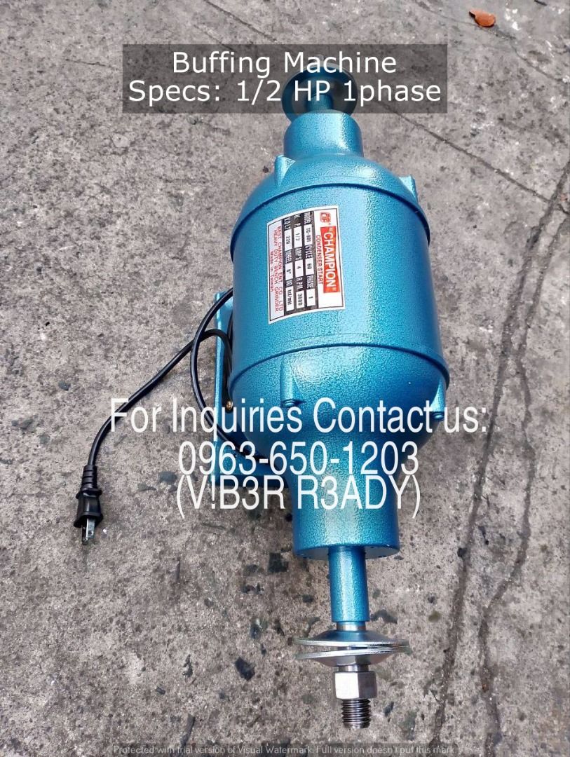 Buffing Machine Specs: 1/2 HP 1phase (Category: Other Home Furniture) located in Manila. Submitted by ramoseliza33488 (Listing ID 1468359608, Image 3). Description: .