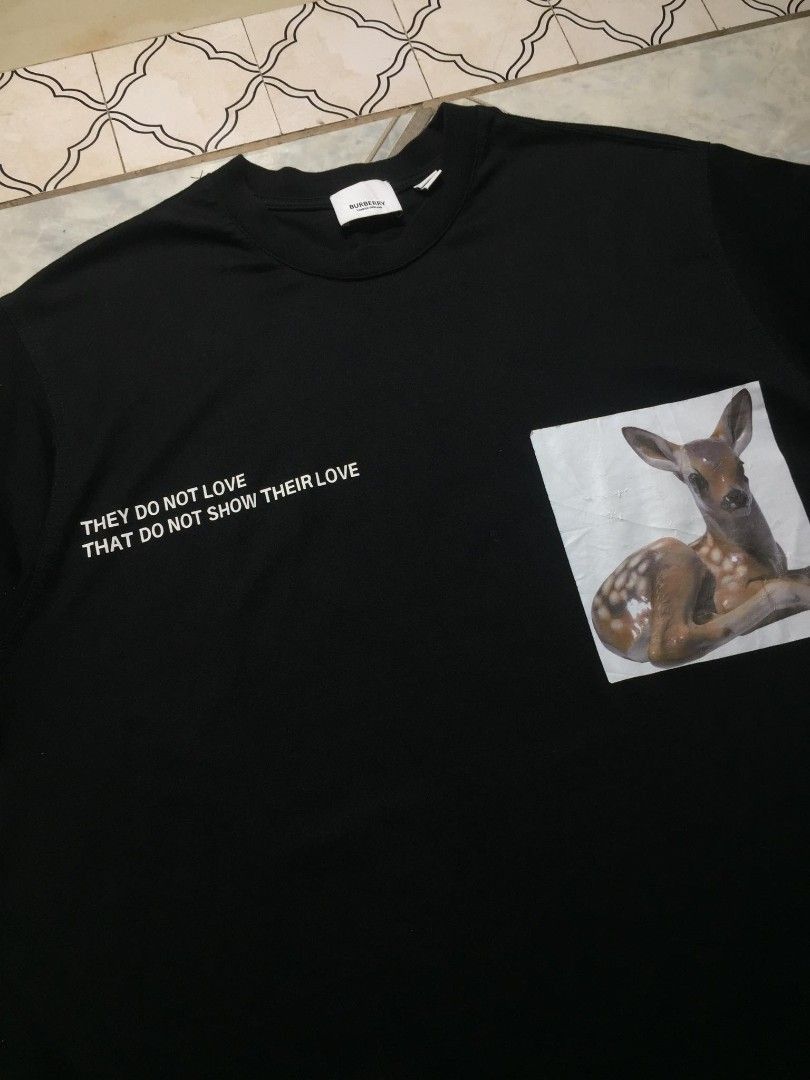 Burberry Ricardo Tisci "bambi" Tshirt (Category: Tshirts & Polo Shirts ) located in Caloocan City. Submitted by renowear (Listing ID 1468285498, Image 2). Description: Burberry Ricardo Tisci "bambi" Tshirt As New Condition Color Rate: 9.8/10 Issue: see on print Measurements • Width: 21.5 • Length: 29.5 350 + sf DM IF INTERESTED📥.