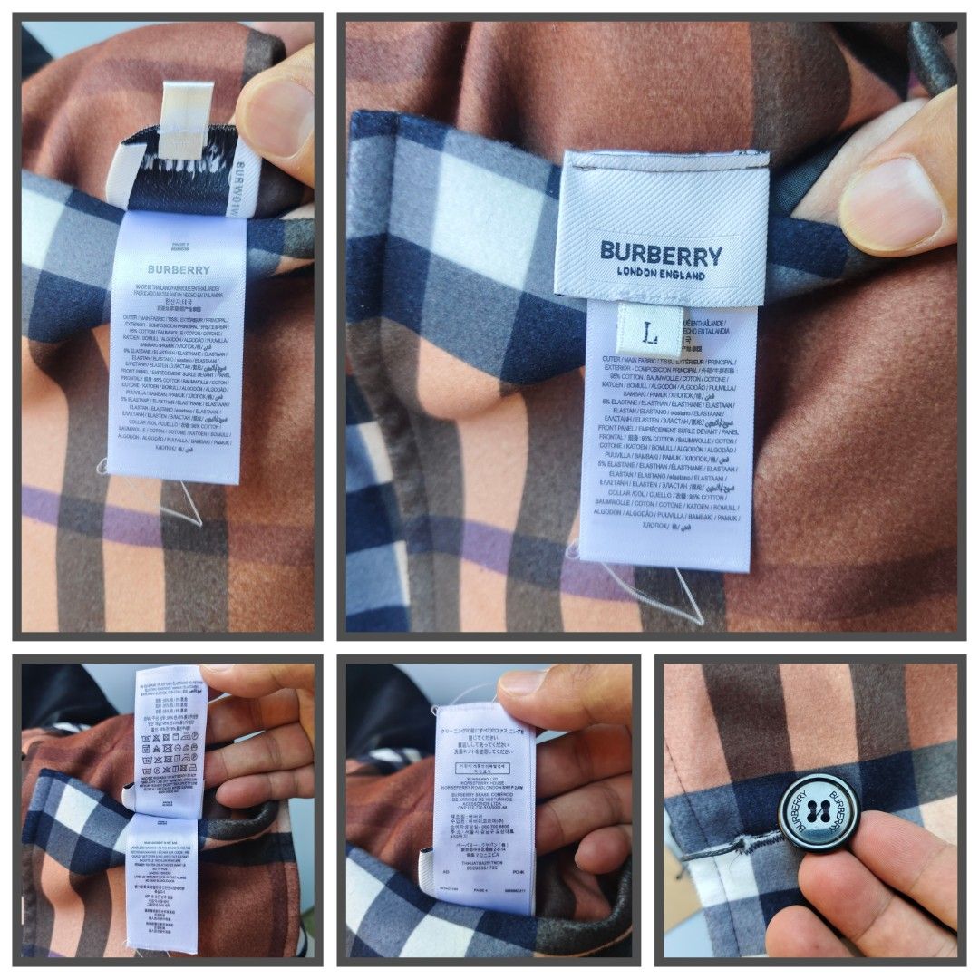 Burberry riversible (unisex) with HANGTAG (Category: Coats, Jackets and Outerwear) located in Baguio. Submitted by archival_thrifted.ph. (Listing ID 1468346963, Image 3). Description: FOR SALE‼️ . BURBERRY RIVERSIBLE COAT . EXCELLENT CONDITION W/HANGTAG .SIZE LARGE ON TAG .PHP 4200 PLUS SF .❌❌ COP/COD .MOP GCASH .COURIER J&T .BAGUIO AREA .DM FOR SURE BUYER TY.