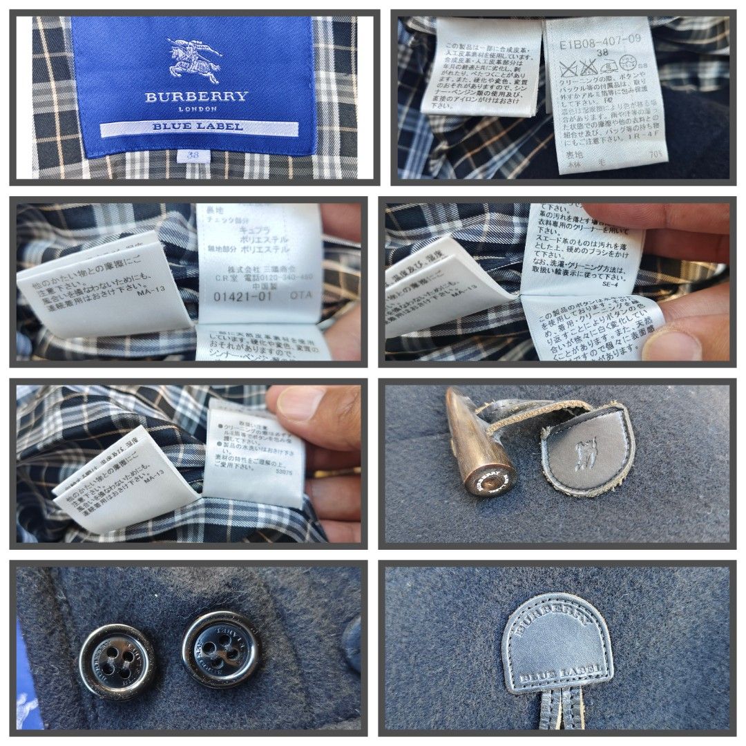 Burberry wool duffle coat (blue label) (Category: Coats, Jackets and Outerwear) located in Baguio. Submitted by archival_thrifted.ph. (Listing ID 1468345817, Image 3). Description: FOR SALE‼️ . BURBERRY WOOL BLUE LABEL DUFFLE COAT .STILL IN GOOD CONDITION .NORMAL SIGNS OF USAGE .SIZE 38 ON TAG .PHP 3300 PLUS SF .❌❌ COP/COD .MOP GCASH .COURIER J&T .BAGUIO AREA .DM FOR SURE BUYER TY.