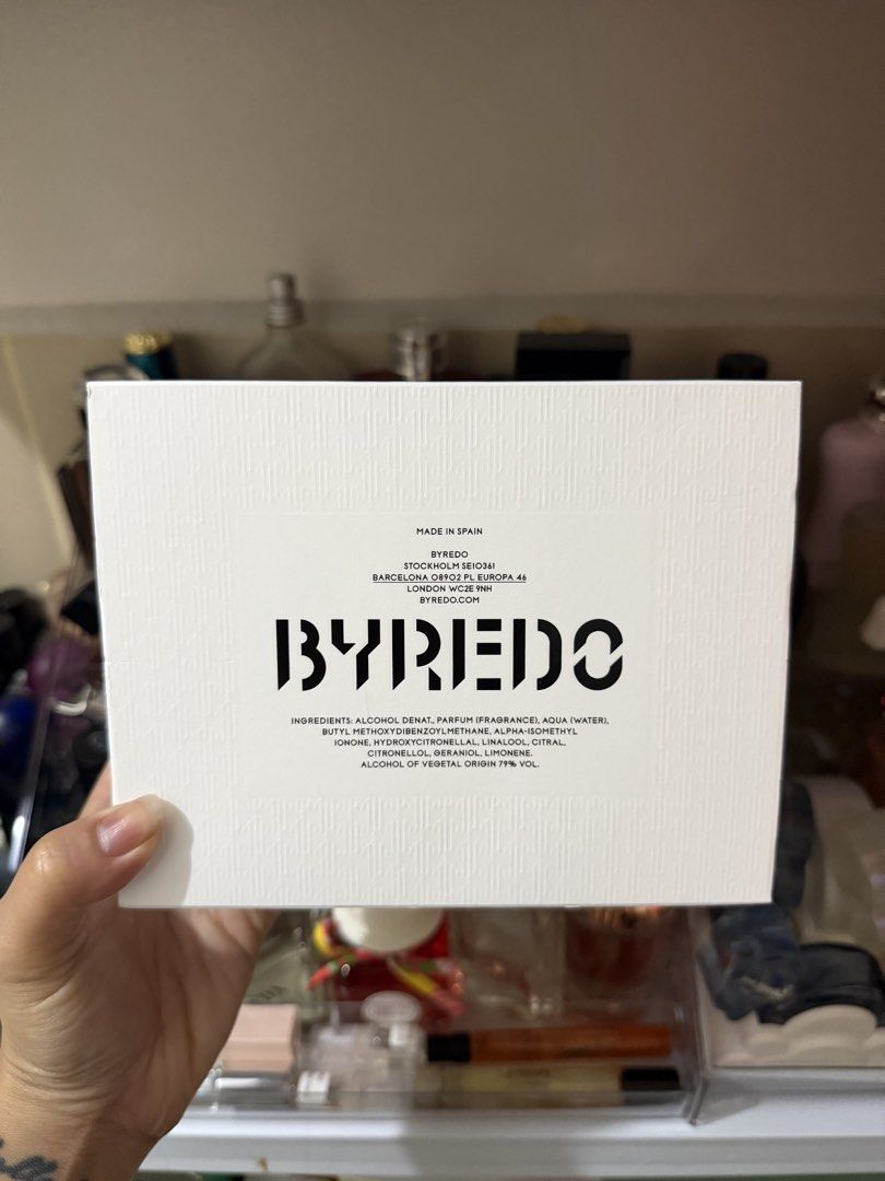Byredo Blanche (Category: Fragrance & Deodorants) located in Rizal. Submitted by maccluxfinds (Listing ID 1468488957, Image 2). Description: 100% authentic Byredo Blanche! - Full presentation - Brand new, unsprayed - RFS: Too many perfumes, not reaching for this one 💰 MOP: BDO / BPI bank transfer only 🚚 Delivery fee c/o buyer 📍 Mandaluyong City LAST PRICE POSTED. No low ballers please, this is already a good deal ☺️.