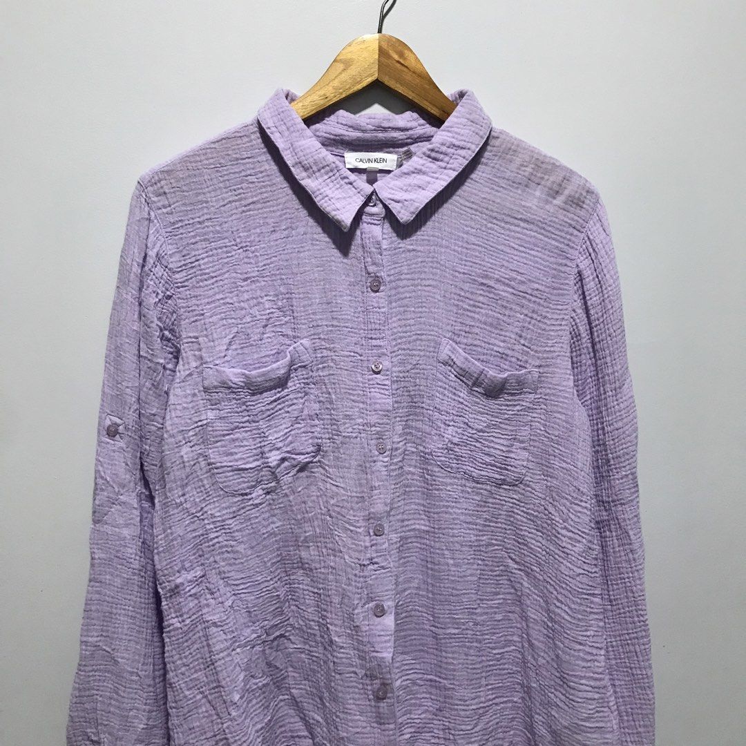 CALVIN KLEIN Purple Button Down Longsleeve Polo (Category: Longsleeves) located in Cavite. Submitted by tanya.valentin (Listing ID 1468387959, Image 2). Description: - 26x31.