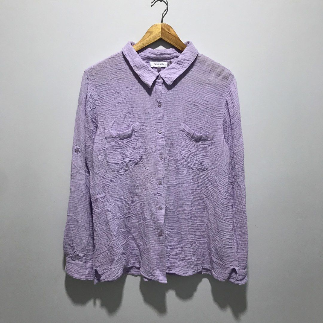 CALVIN KLEIN Purple Button Down Longsleeve Polo (Category: Longsleeves) located in Cavite. Submitted by tanya.valentin (Listing ID 1468387959, Image 1). Description: - 26x31.