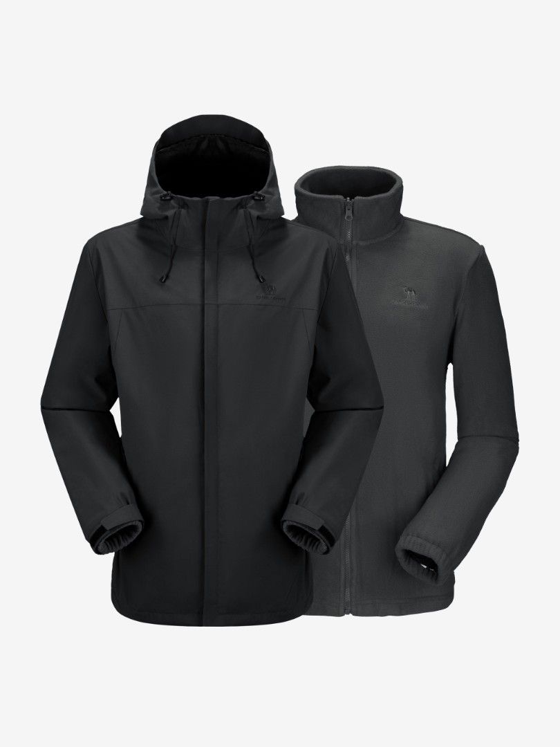 Camel Black Waterproof 3-in-1 Winter Jacket (Category: Coats, Jackets and Outerwear) located in Manila. Submitted by ericksongene.1118 (Listing ID 1468288097, Image 2). Description: - Brand/Model: Camel Waterproof Jacket - Color: Solid Black - 3-in-1 Design: Includes a detachable inner fleece liner for extra warmth - Weather Protection: Waterproof exterior with an adjustable hood and velcro cuffs - Storage: Secure zippered pockets for your essent