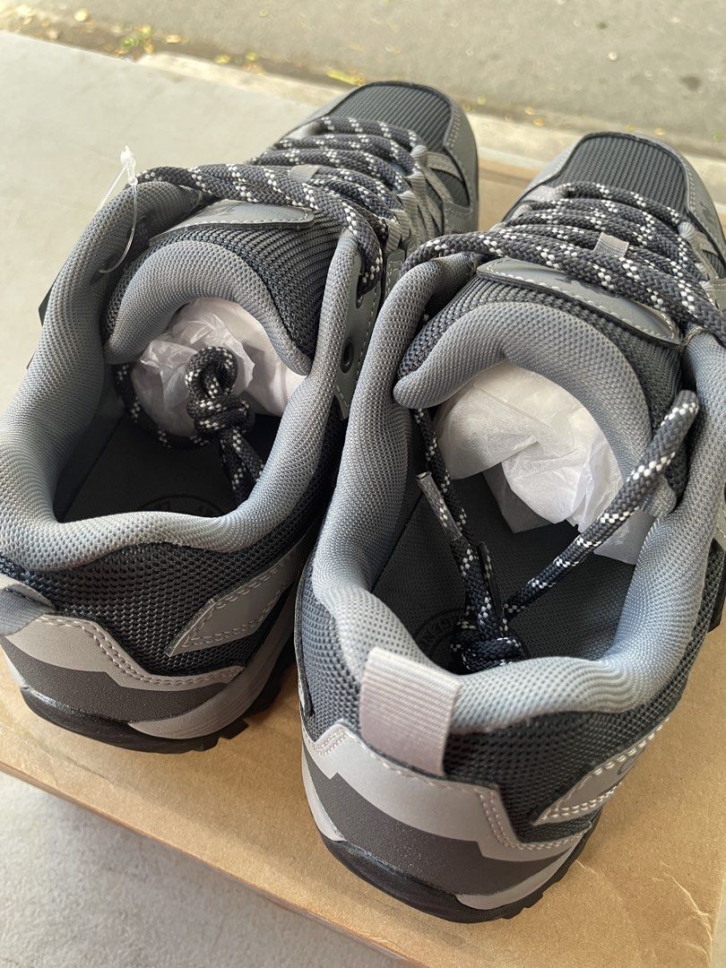 Camel Crown Men’s Hiking Shoes (Category: Hiking & Camping) located in Quezon City. Submitted by ayngell (Listing ID 1467999215, Image 3). Description: - Brand/Model: Camel Hiking Sneakers - Size: 42 (26 cm) - Color: Grey - Material: Mesh upper with durable overlays - Sole: Thick, rugged soles for superior grip - Closure: Thick patterned laces - Inclusions: Original box included.