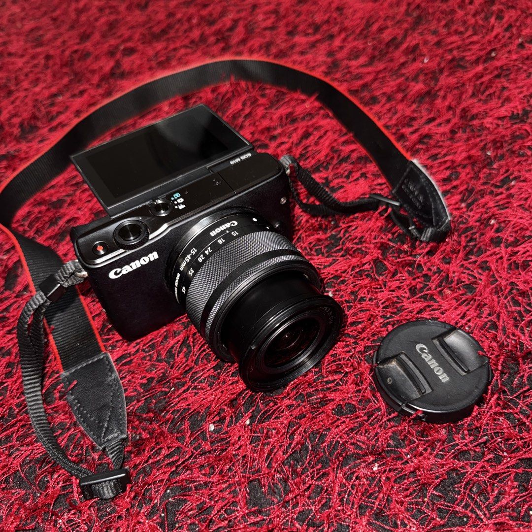 Canon EOS M10 Mirrorless Camera with 15-45mm Lens (Category: Cameras) located in Lucena. Submitted by flamingchetos (Listing ID 1468311072, Image 1). Description: Canon EOS M10 Mirrorless Camera | G7X Dupe Performance: 10/10 Body: 9/10 Condition & Features: * No functional issues * In good working condition * Never been repaired * All buttons are working properly * Wi-Fi connectivity for phone connection and file transfer * Perfect for vlogging a