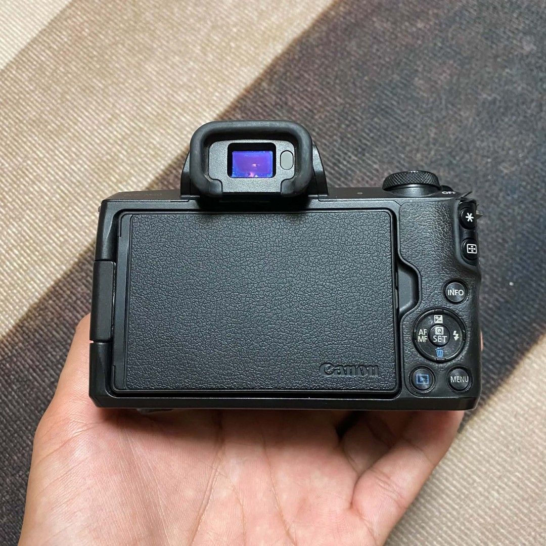 Canon EOS M50 Mirrorless Camera with 15-45mm Lens Kit (Category: Cameras) located in Rodriguez. Submitted by tan_13 (Listing ID 1468361339, Image 2). Description: Canon m50 mark 1 All working except flash Clean sensor No lcd vignette and dead pixels 8/10 cosmetics less than 24k sc Inclusions: Canon m50 body 15-45mm kitlens Charger Battery Strap P15,999 📍Montalban Rizal Open for meet halfway, Lbc shipping with security deposit to be deduct on sel