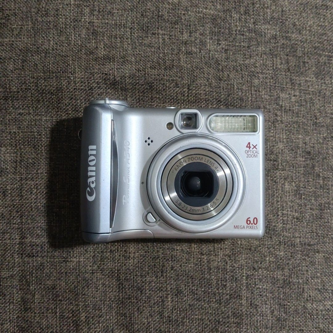 Canon PowerShot A540 Digicam (Category: Cameras) located in Santo Tomas. Submitted by ruthgaviolap (Listing ID 1468400995, Image 1). Description: 📸 Canon PowerShot A540 ₱5,499 (slightly negotiable) SELLER'S FAVORITE. ILALABAN KO TO 😍 ‎ ‎Key features: ‎6.0 Megapixels ‎ ‎✅ Flash Working ‎✅ All buttons working ‎✅ Lots of filters ✅ Viewfinder working ‎ Honest issue: No lens cap (not affecting outputs or functionality) ‎•Body cosmetics 8/10 ‎ ‎Sampl