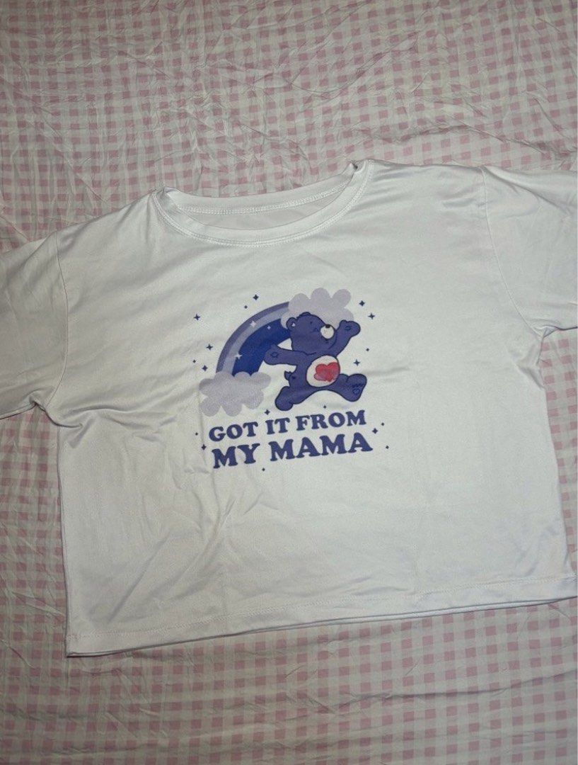 Care Bear Got It From My Mama Graphic Top (Category: Shirts) located in San Juan City. Submitted by angel_aura_archive (Listing ID 1468328230, Image 1). Description: - Free size - All of the details are here n po so pls matuto po magbasa and no to low bailers!! I can give discount if marami po kukunin. They are not from ukay and they are from my personal collection from my closet (purpose is to declutter)..