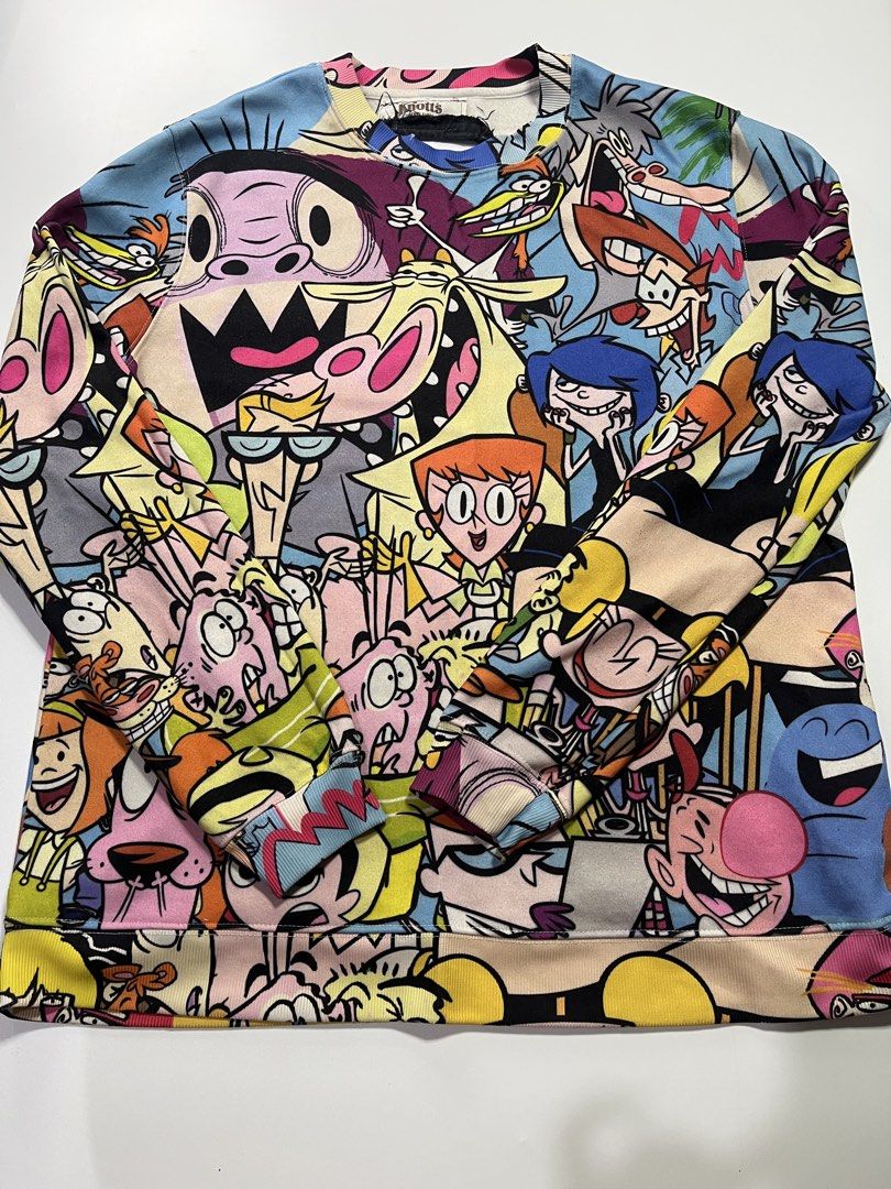 Cartoon Network All Over Print 90s Character Sweatshirt (Category: Coats, Jackets and Outerwear) located in Manila. Submitted by kerlythreads (Listing ID 1468478364, Image 1). Description: xl issue: cut & replaced tag.