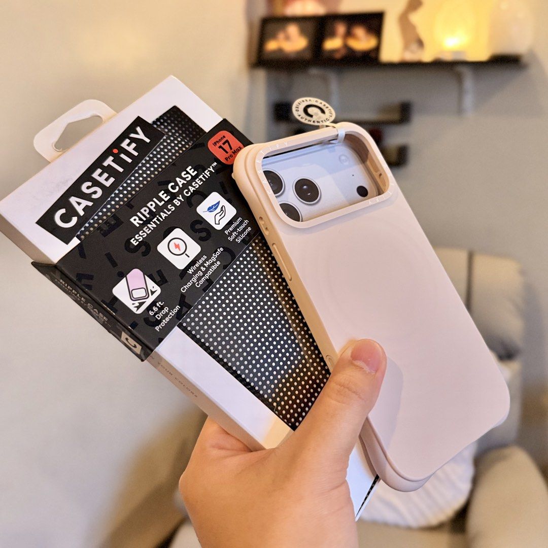 Casetify Ripple Case 17 Promax Oat (Category: Cases & Sleeves) located in Zaragoza. Submitted by kathramosss (Listing ID 1468413839, Image 2). Description: Essentials by CASETiFY | Ripple Case in Oat • for 17 Promax / 18 Promax • in very good condition • ₱2,500 (site price ₱3,690) onhand and ready to ship — shipping via J&T Express/Lalamove. Fee shouldered by buyer. No rush shipping 🤭 💌 message me for interested buyer.