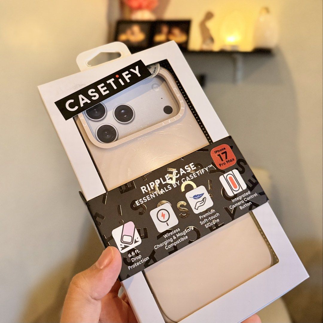 Casetify Ripple Case 17 Promax Oat (Category: Cases & Sleeves) located in Zaragoza. Submitted by kathramosss (Listing ID 1468413839, Image 3). Description: Essentials by CASETiFY | Ripple Case in Oat • for 17 Promax / 18 Promax • in very good condition • ₱2,500 (site price ₱3,690) onhand and ready to ship — shipping via J&T Express/Lalamove. Fee shouldered by buyer. No rush shipping 🤭 💌 message me for interested buyer.