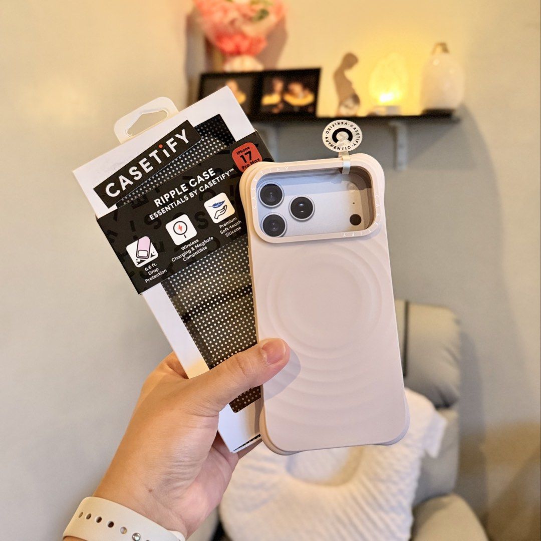 Casetify Ripple Case 17 Promax Oat (Category: Cases & Sleeves) located in Zaragoza. Submitted by kathramosss (Listing ID 1468413839, Image 1). Description: Essentials by CASETiFY | Ripple Case in Oat • for 17 Promax / 18 Promax • in very good condition • ₱2,500 (site price ₱3,690) onhand and ready to ship — shipping via J&T Express/Lalamove. Fee shouldered by buyer. No rush shipping 🤭 💌 message me for interested buyer.