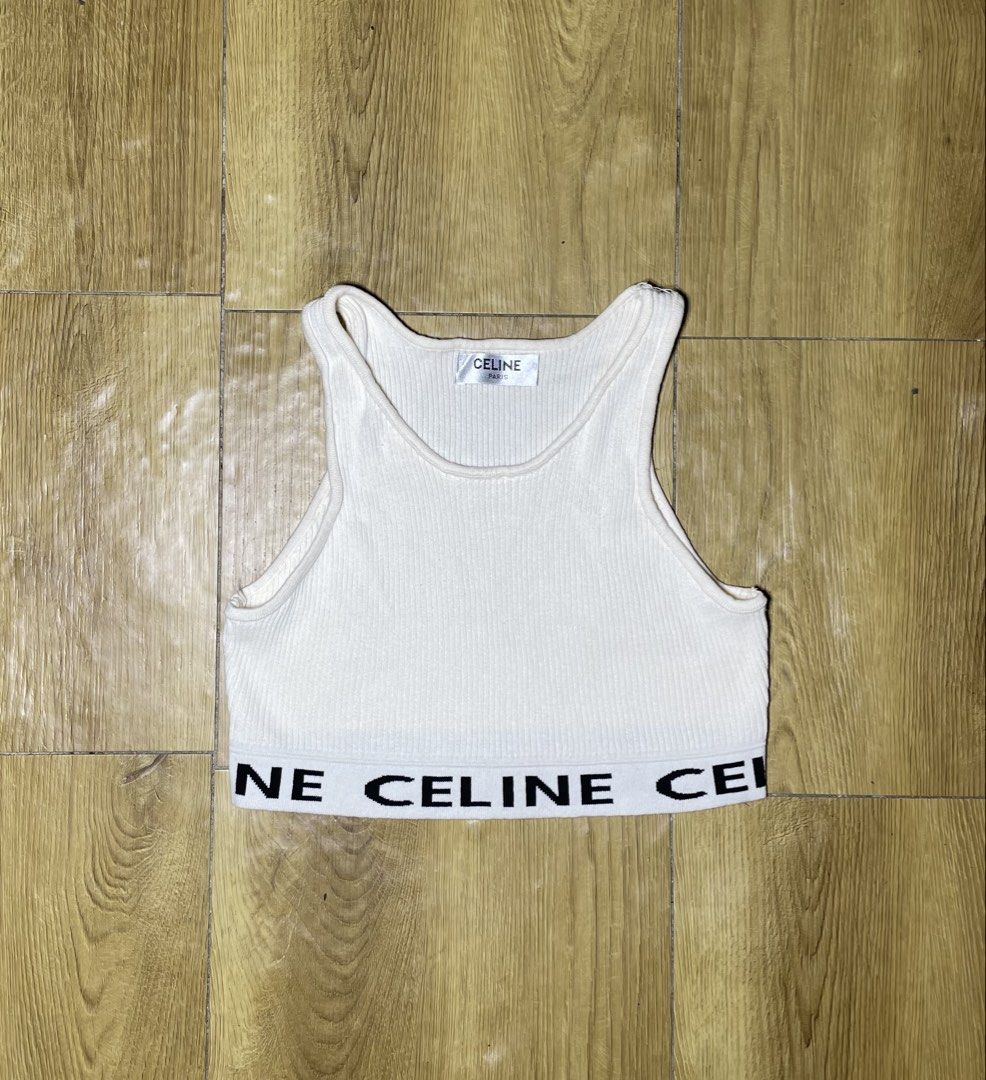 Celine tank top (Category: Sleeveless) located in Tacloban City. Submitted by susthriftshop (Listing ID 1468445080, Image 1). Description: Celine tanktop Excellent condition No flaws Aside Missing wash tag Color rate 9.8/10 .