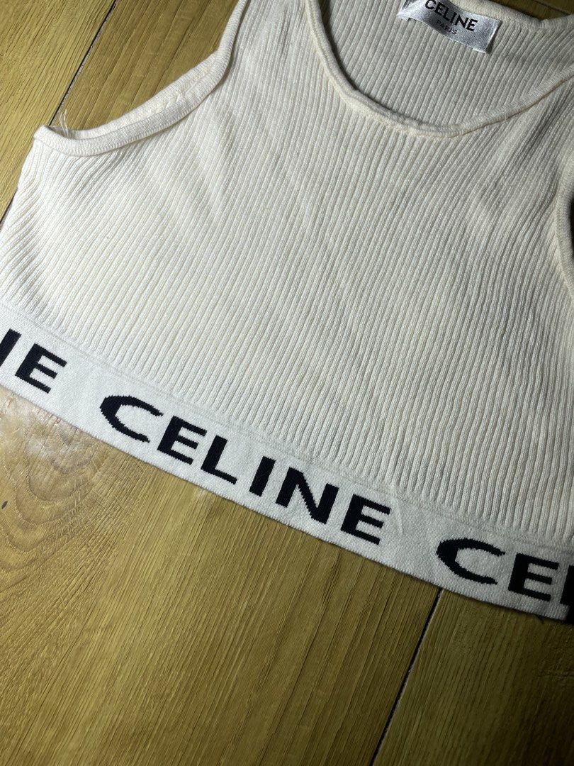 Celine tank top (Category: Sleeveless) located in Tacloban City. Submitted by susthriftshop (Listing ID 1468445080, Image 3). Description: Celine tanktop Excellent condition No flaws Aside Missing wash tag Color rate 9.8/10 .