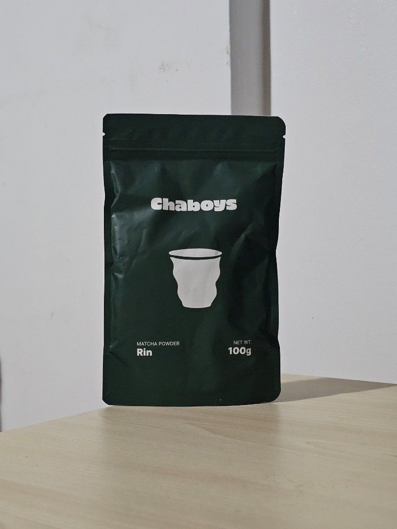 Chaboys Rin Matcha Powder 100g (Category: Beverages) located in Paranaque City. Submitted by mab.villareal (Listing ID 1468485918, Image 1). Description: Chaboys Rin matcha powder in a 100g resealable pouch. Unopened bag. Manufacture date July 2026, best before July 2027. FIXED PRICE! RFS: overhoarded .