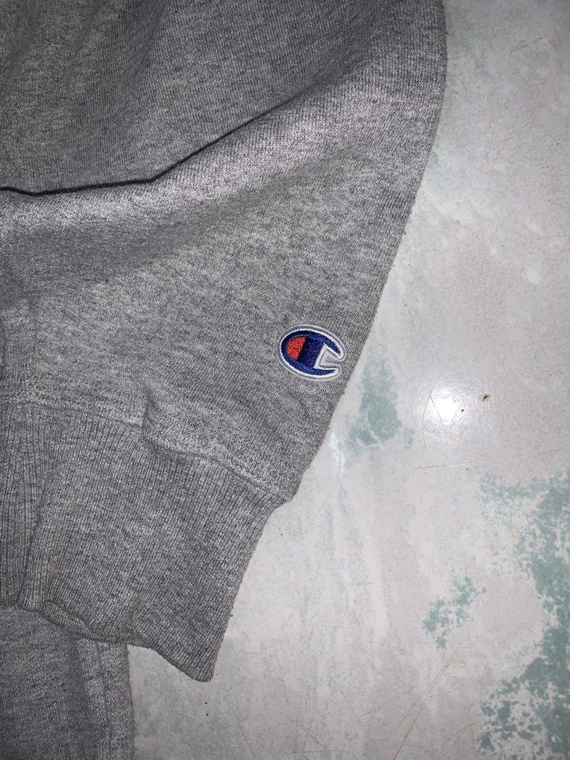 Champion pullover hoodie (Category: Hoodies) located in Pasig City. Submitted by thriftnflip1600 (Listing ID 1468461762, Image 3). Description: XL on tag Width: 25.5” Length: 29.5” Color rate: 9/10 Condition: 9/10 No issues.