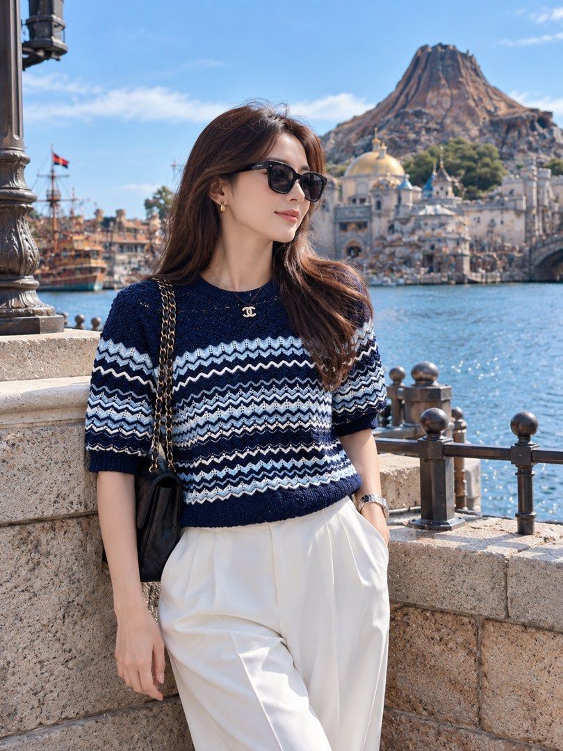 ▪️Chanel knitwear top (Category: Luxury Apparel) located in Makati City. Submitted by aveltot_rig (Listing ID 1468429538, Image 2). Description: Item: Chanel knitwear top Dimes: width: 18 x length: 21 Condition: like new! .